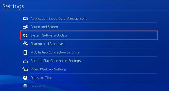 Upgrade the PS4's system software